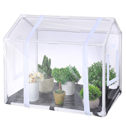 Meonum Mini Greenhouse front view boosts indoor seedling warmth for urban gardening.