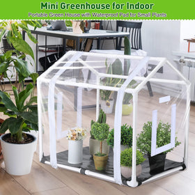 Meonum Mini Greenhouse weather-resistant cover protects plants from wind and dust.