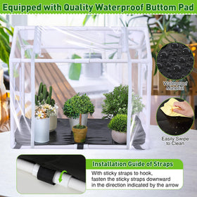 Meonum Mini Greenhouse zipper entrance enables easy access for daily plant care.