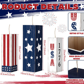 Meonum patriotic wooden sign with fireworks motif enhances yard appeal.