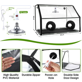 Meonum still air box with transparent wall lets you observe mushroom development clearly.