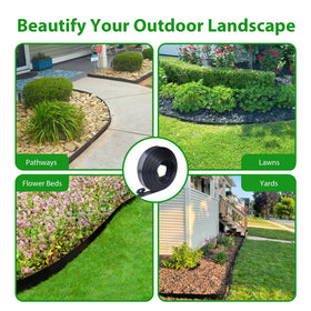 Meoslss flexible edging for curved lines in ornamental beds.