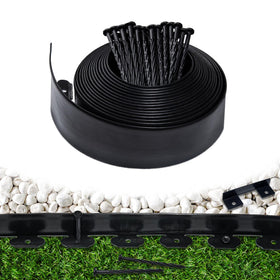 Meoslss landscape border roll with 60 spikes secures clean lawn edges