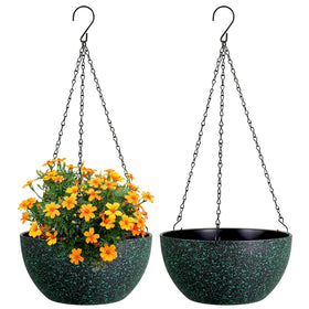 Meowell 10-inch hanging planter with drainage holes for healthy indoor plants.
