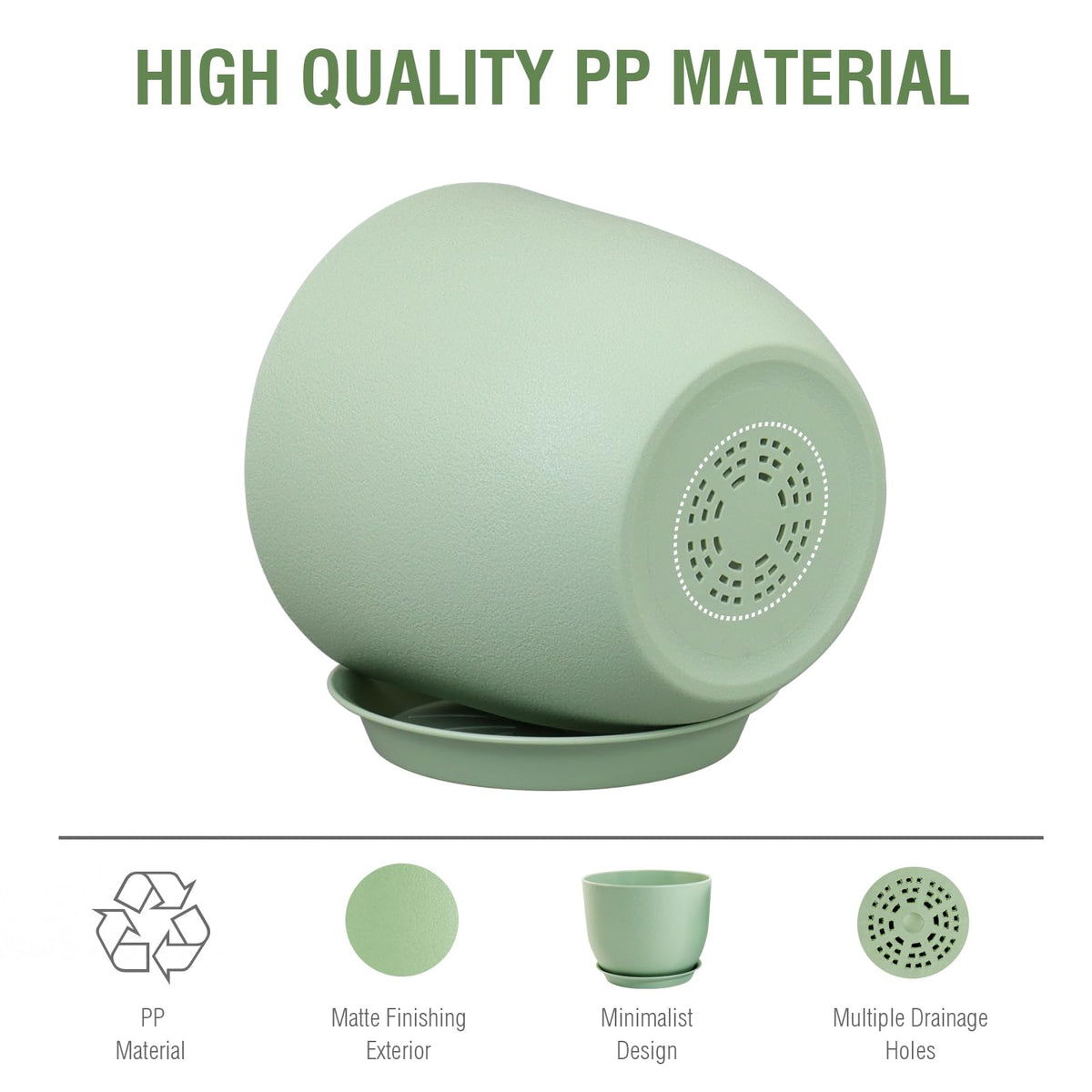 Meowell pot with matte textured finish adding modern style to any space.