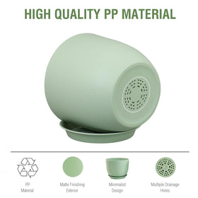 Meowell pot with matte textured finish adding modern style to any space.