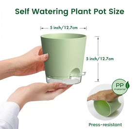 Meowell self-watering system with wick delivery to plant roots