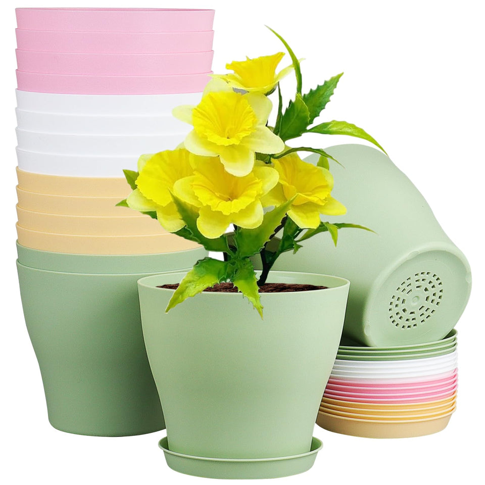 Meowell 6-inch plastic nursery pot with matte finish for durable indoor use.