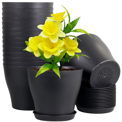 Meowell 6-inch plastic nursery pot set for easy seed starting and portability.