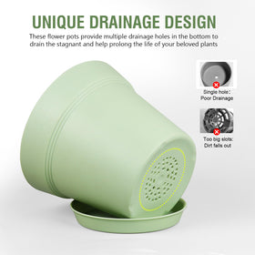 Meowell durable lightweight plastic nursery pots are reusable for eco-friendly gardening
