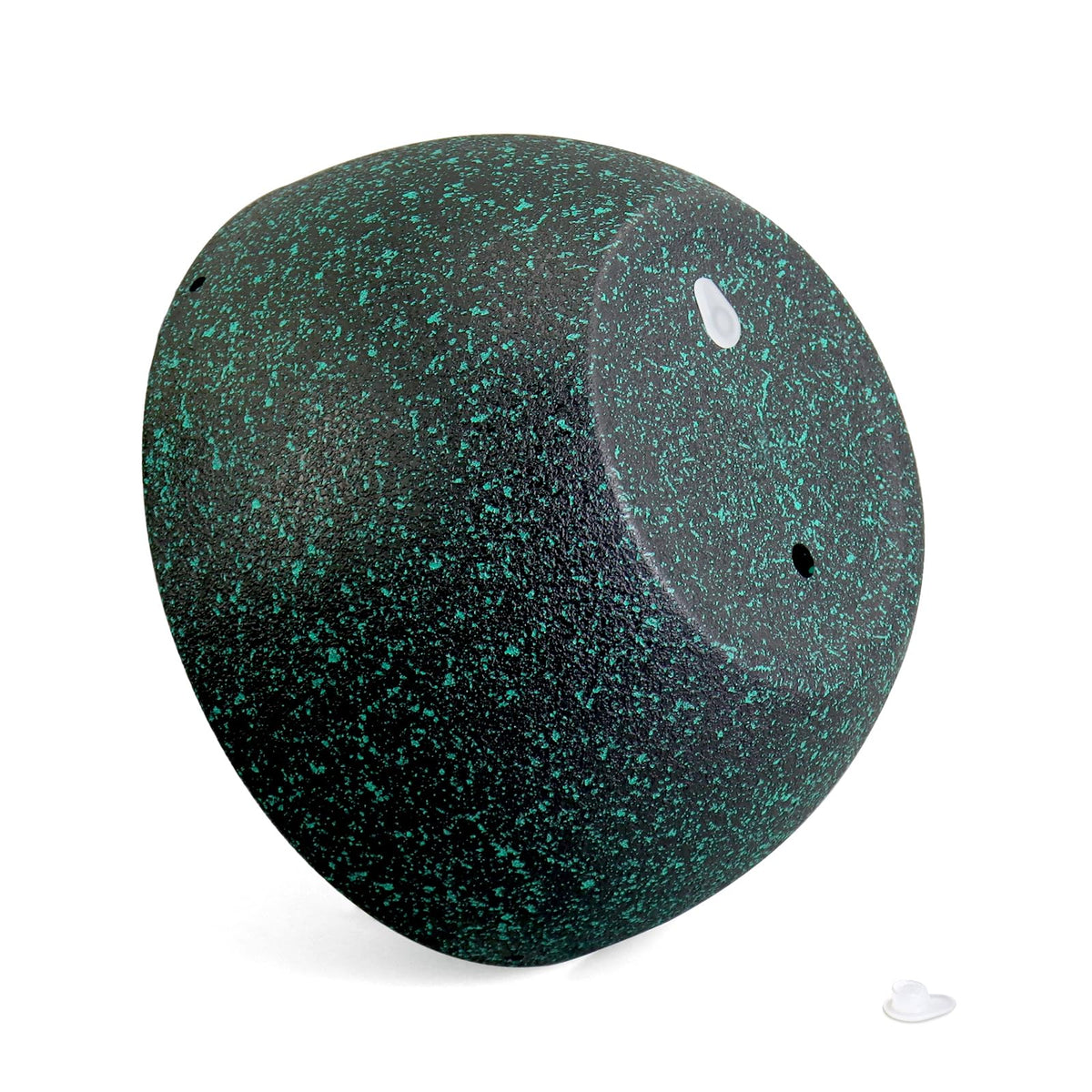 Meowell hanging planter in black with green speckles for a modern look