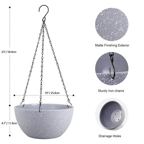 Meowell hanging planter with drainage holes close-up for watering control.