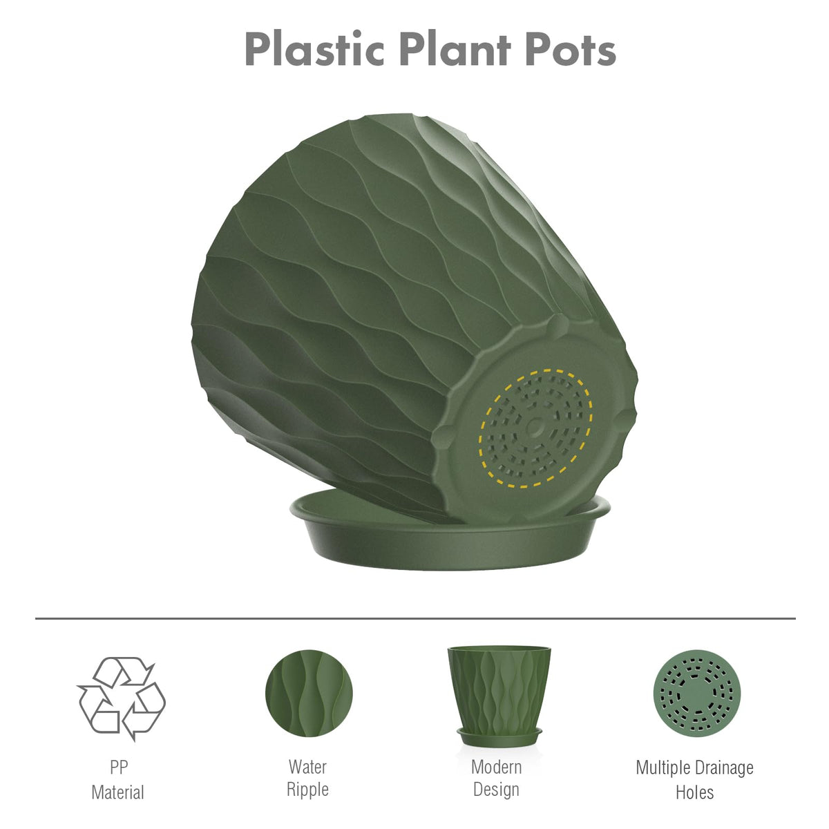 Meowell lightweight, durable PP pots withstand daily use.