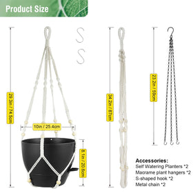 Meowell macrame boho hanger complements the planter stylishly.