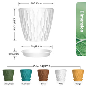 Meowell plastic nursery pot with saucer to catch overflow.