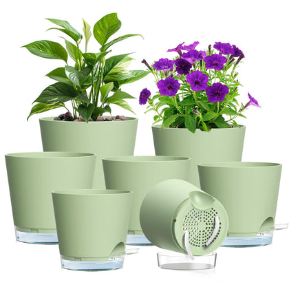 Meowell self-watering pot 8-inch with visible water level for easy monitoring