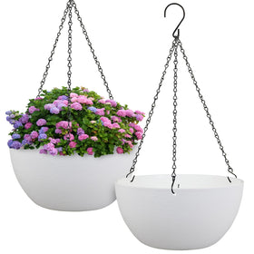 Meowell twelve-inch hanging planter showing drainage holes for healthy indoor plants
