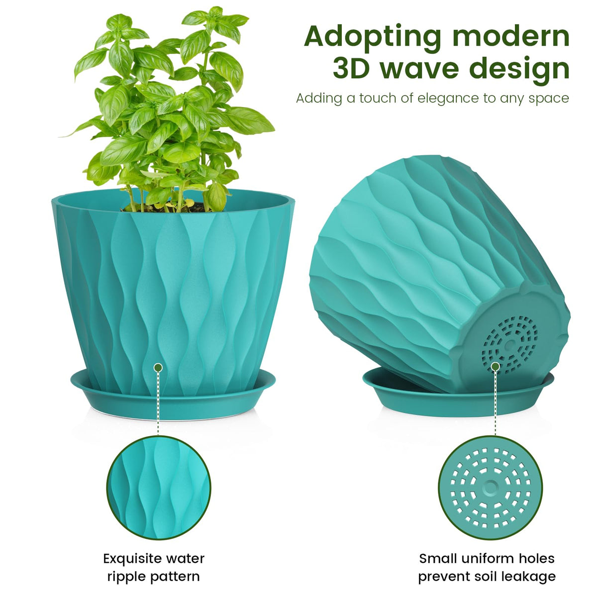 Meowell wave pot 6in promotes drainage-friendly airflow for succulents