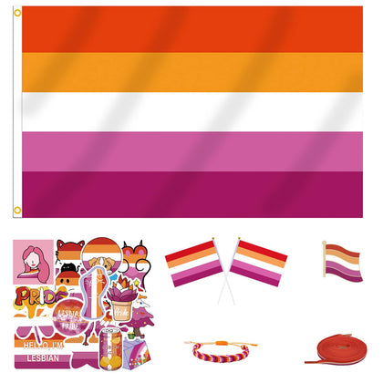 MEPLUM Pride lesbian flag 3x5 ft, double-sided with durable display for outdoor use
