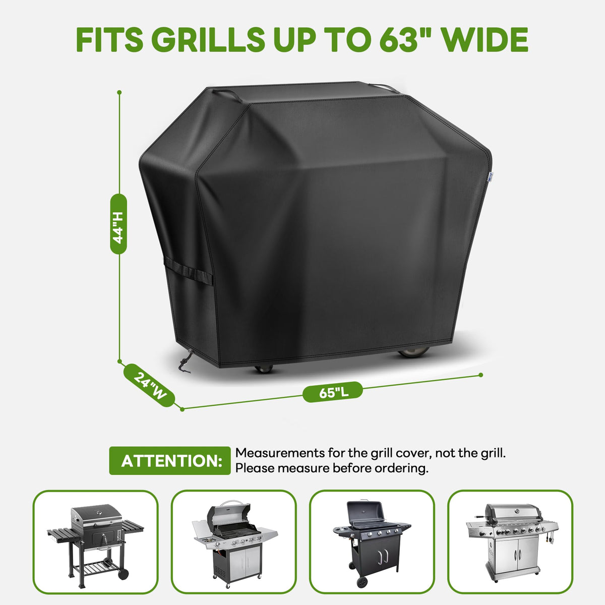Mepple grill cover top handles for easy on/off and hanging when stored