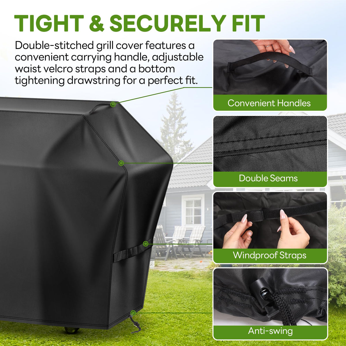 Mepple waterproof beading beads rainwater off the grill cover