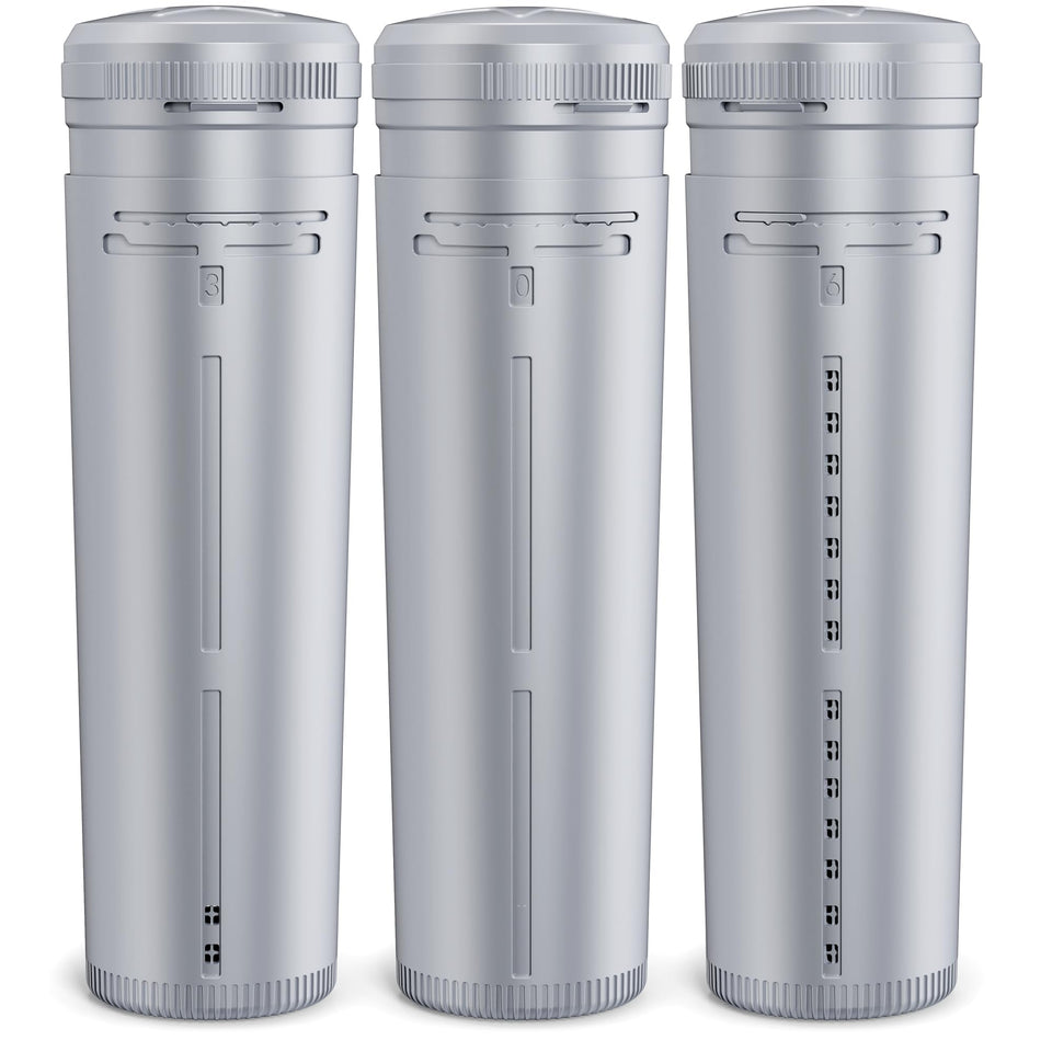 MeQuriac hot tub cartridge 3-pack packaging for convenient maintenance
