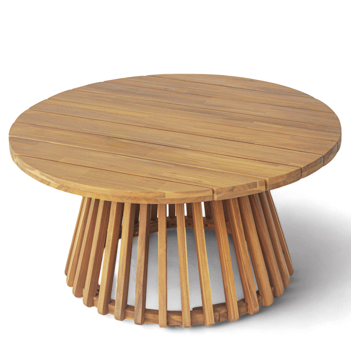 Merax outdoor acacia wood table closegrain highlights natural texture in any yard