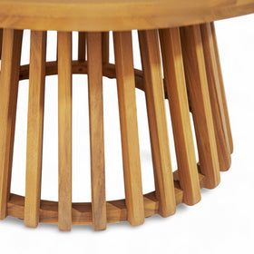 Merax patio acacia round table assembly included with manual and hardware
