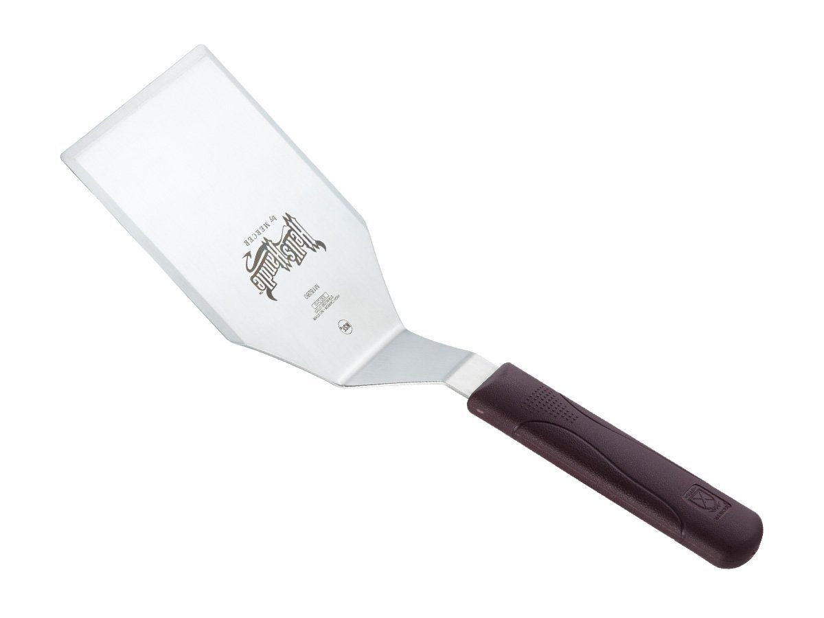 Mercer Culinary Hell's Handle grip texture highlights slip resistance during flipping.