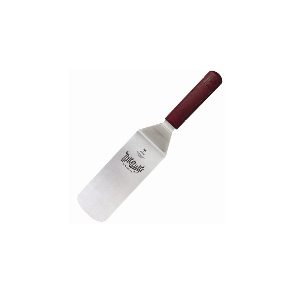 Mercer Culinary Hell's Handle turner in use, stays cooler to touch for safe everyday cooking