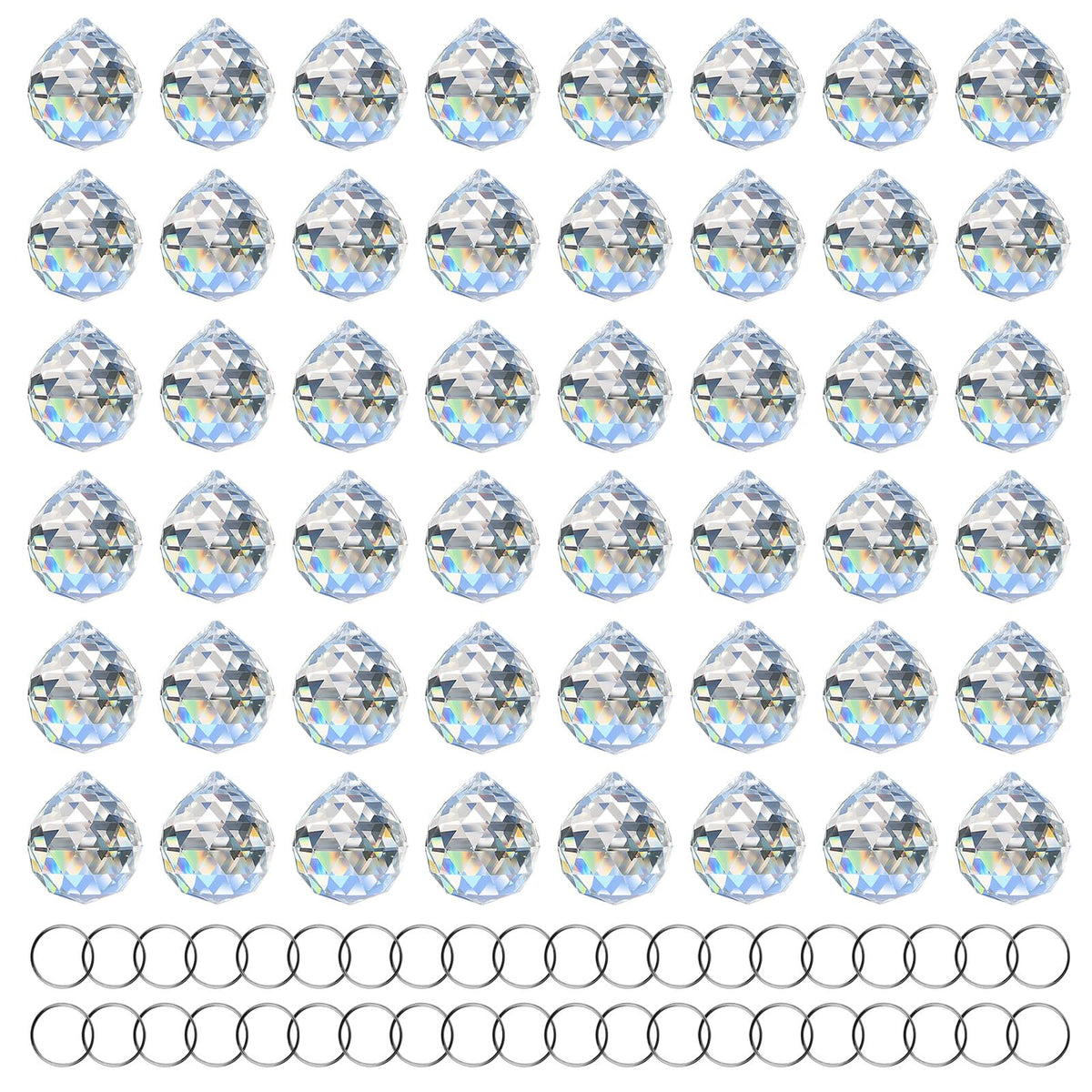MerryNine clear crystal ball prism glows with rainbows on sunlit windows