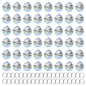 MerryNine clear crystal ball prism glows with rainbows on sunlit windows