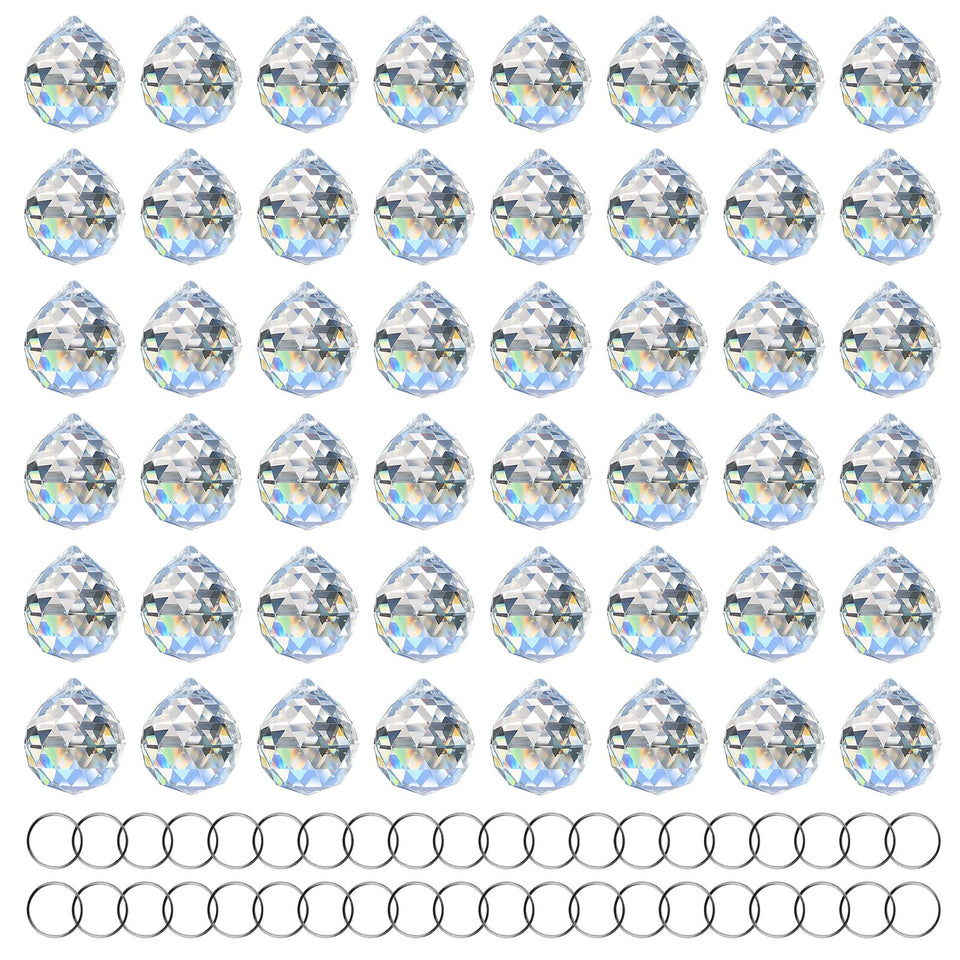 MerryNine clear crystal ball prism glows with rainbows on sunlit windows
