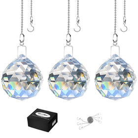 MerryNine crystal ball 40mm prism catching sunlight to create rainbows in any room