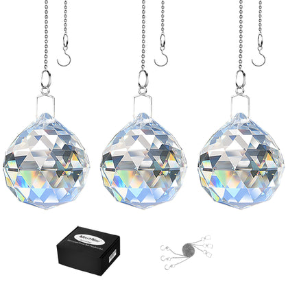 MerryNine crystal ball 40mm prism catching sunlight to create rainbows in any room