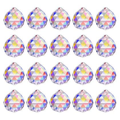 MerryNine crystal ball prism 30mm rainbow pendant catches sunlight to cast vivid rainbows.