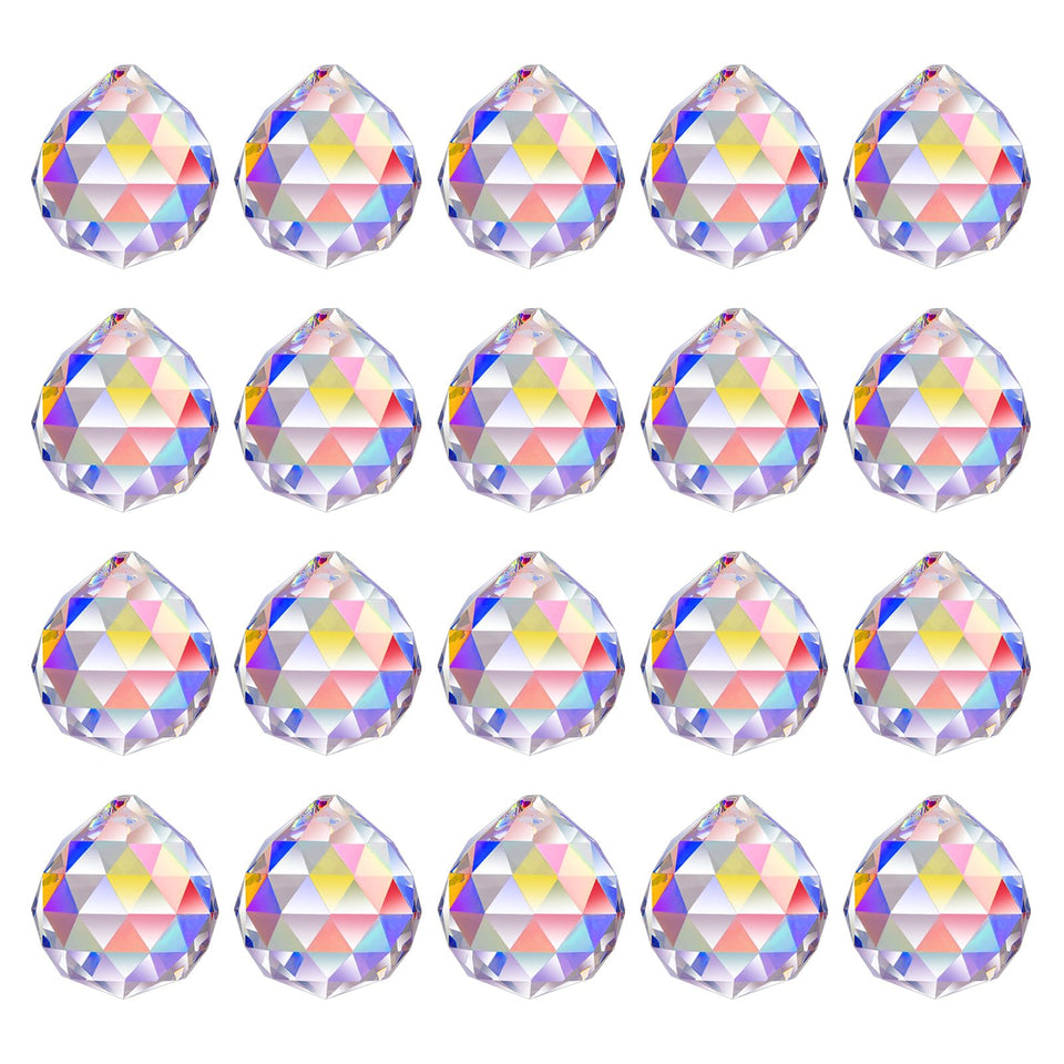 MerryNine crystal ball prism 30mm rainbow pendant catches sunlight to cast vivid rainbows.