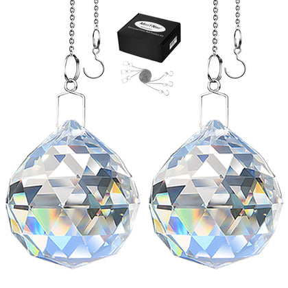 MerryNine crystal ball prism creates vivid rainbows in sunlight for windows