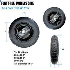 MerryYard flat free wheel with steel rim offers durable outdoor use