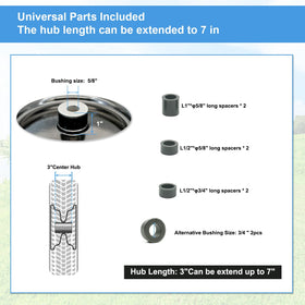 MerryYard center hub extendable wheel ready to fit 3 to 6 inches