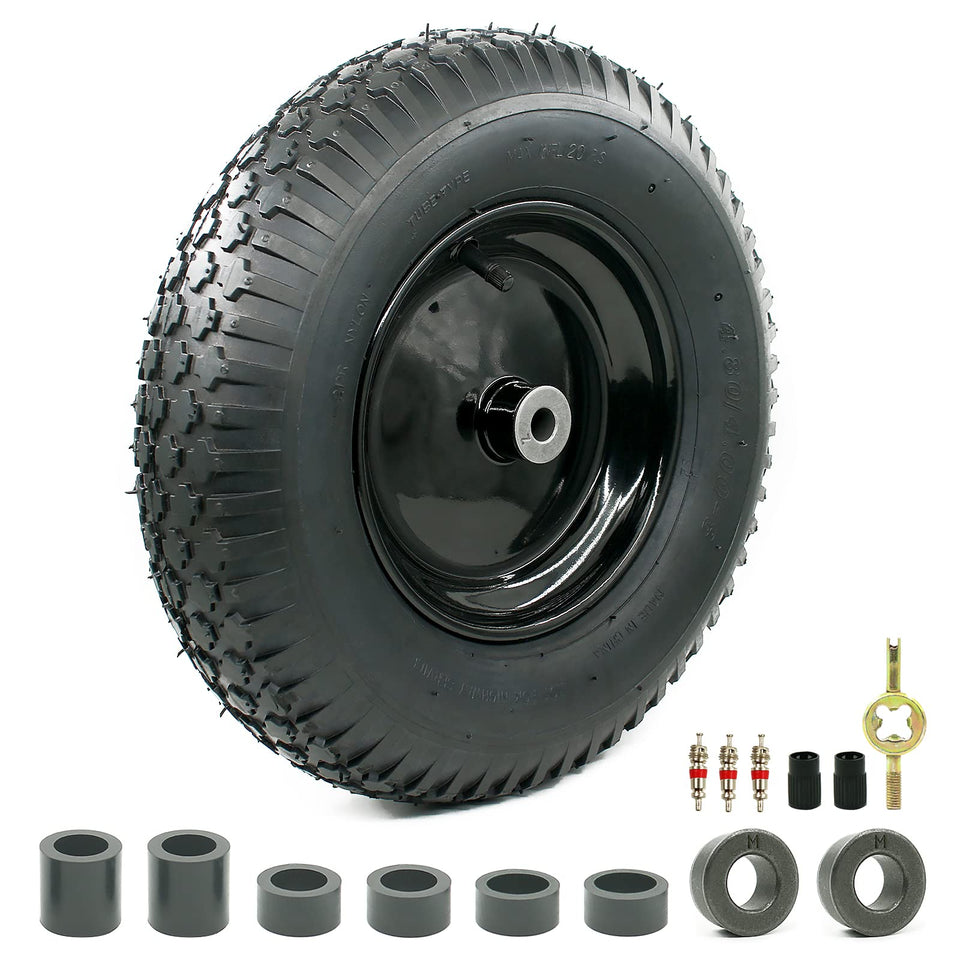 MerryYard universal wheel assembly with tubed tire for smooth garden cart operation
