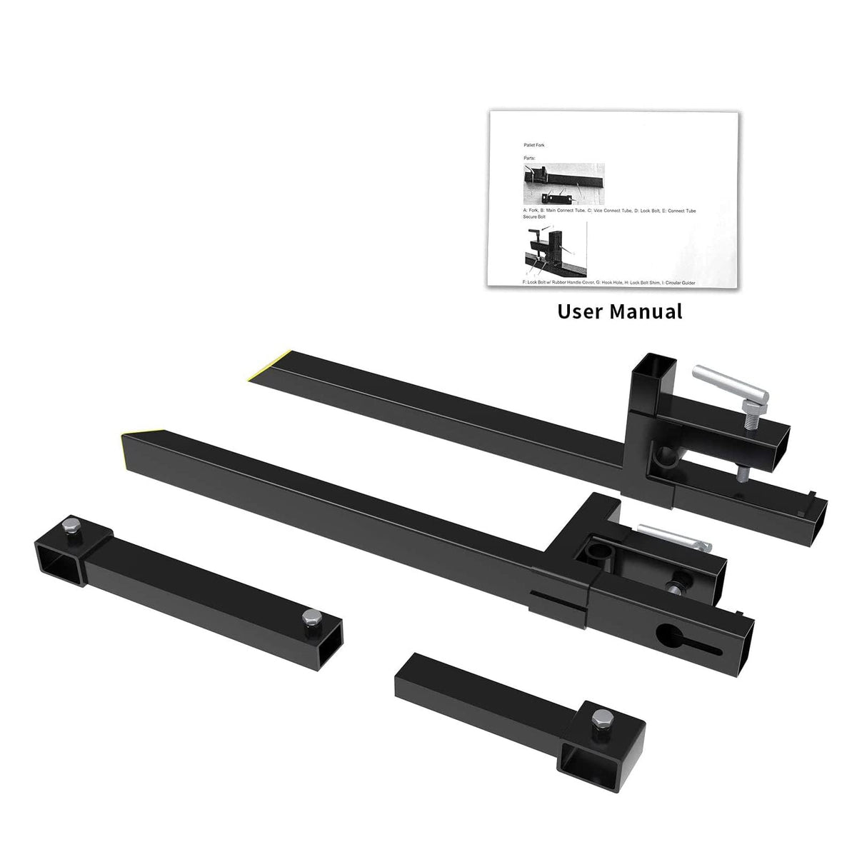 MERXENG 1500lbs clamp-on pallet forks clearing debris and brush effectively