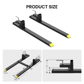 MERXENG 1500lbs clamp-on pallet forks loading logs for heavy duty use