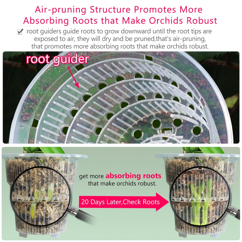 Meshpot Orchid Pot inner outer airflow focuses on excellent circulation for orchids.