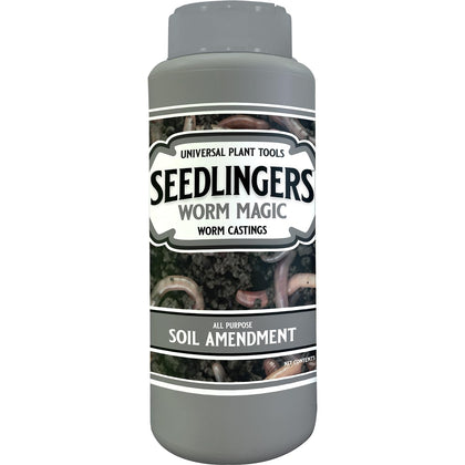 Messinas Seedlingers Worm Magic castings, granular texture, supports healthy growth.