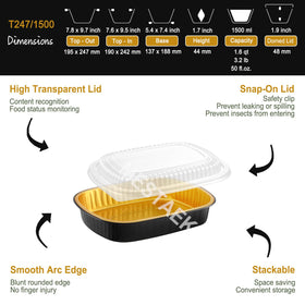MESTAEK heavy-duty aluminum pan ready for BBQ or camping use.