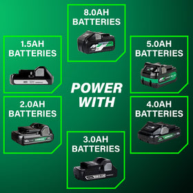 Metabo HPT 18V MultiVolt compatibility enables longer runtimes with different batteries.