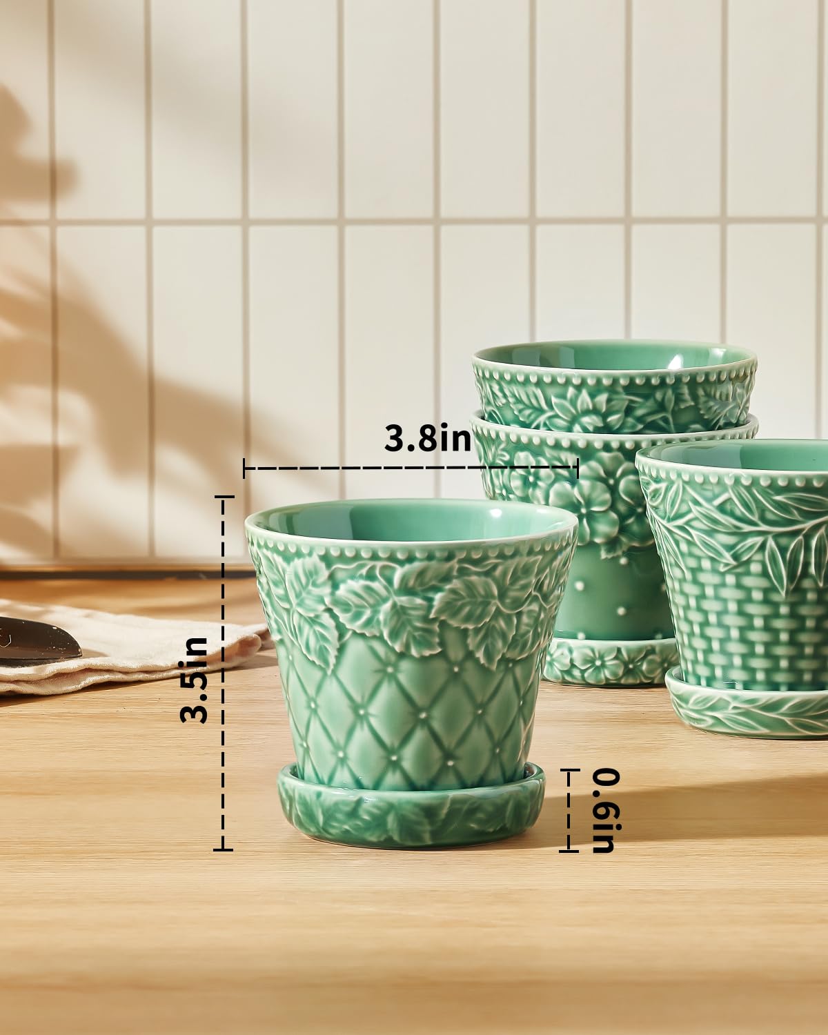 Metahom succulent pot with geometric body texture adds modern charm
