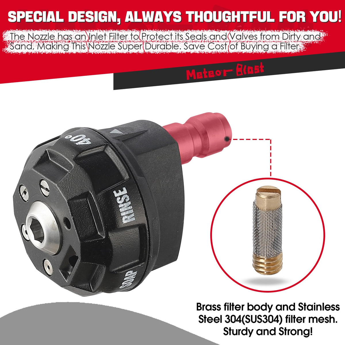 Meteor Blast 1/4-in quick connector for fast wand attachment