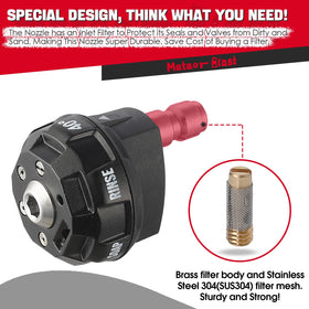 Meteor Blast 6-in-1 nozzle soap setting for effective detergent application